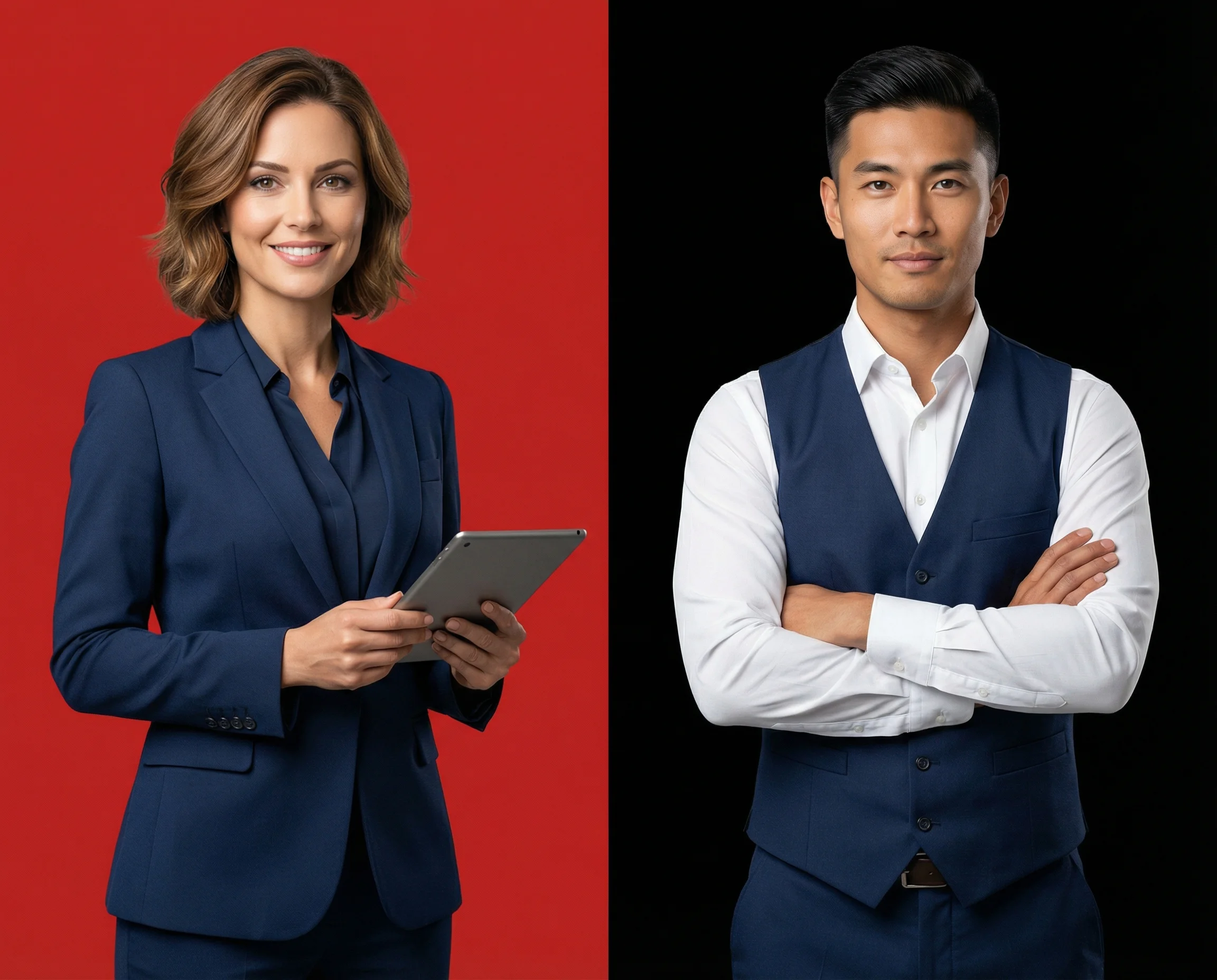 Корпоративная форма для банков — сотрудница front-office в деловом костюме